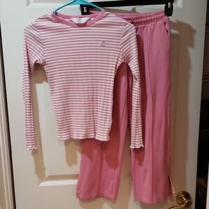 H&M Pink Striped Casual  Set for Kids SIZE 8